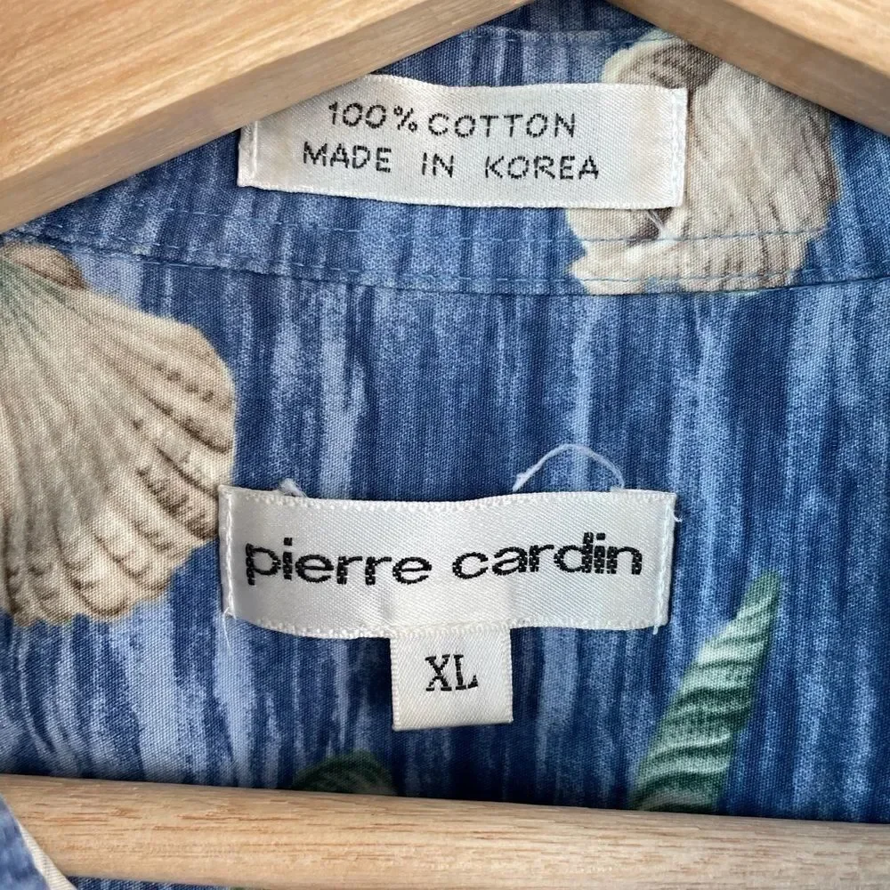 Pierre Cardin Seashell Button Down Shirt EUC
